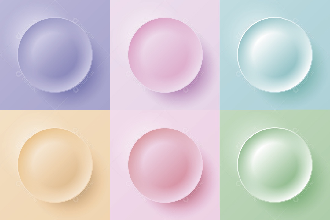 Conjunto de Círculos 3D Vetor EPS Editável