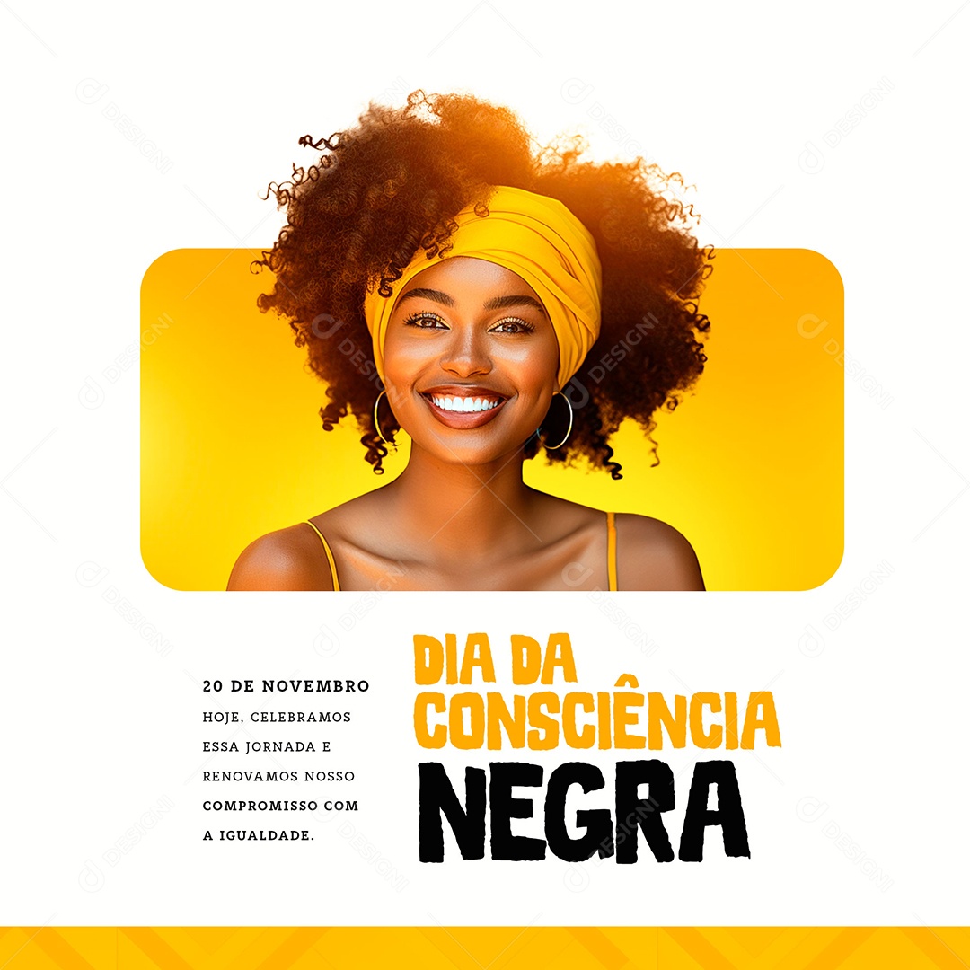 Dia da Consciência Negra 20 de Novembro Social Media PSD Editável