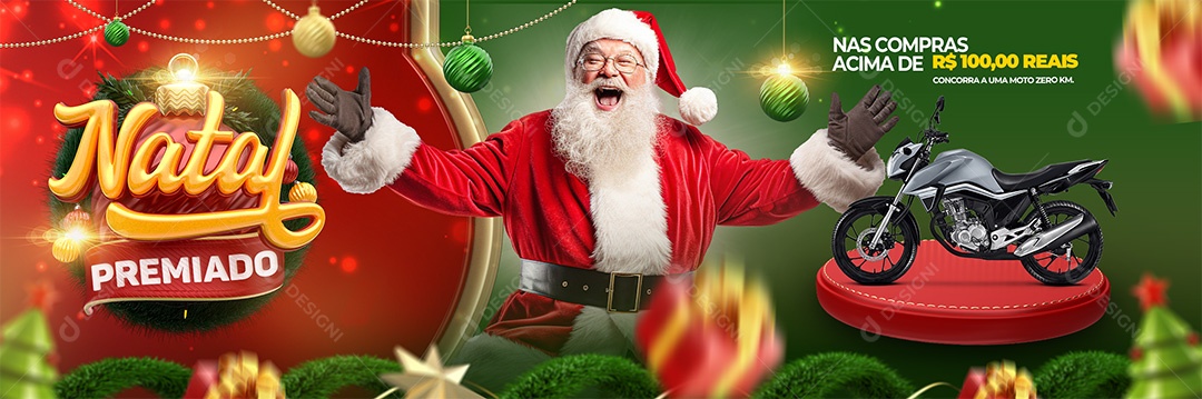 Banner Natal Premiado Concessionária Social Media PSD Editável