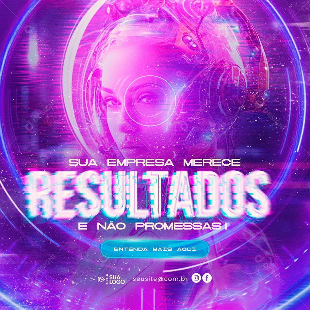 Marketing Digital Sua Empresa Merece Resultados e Não Promessas Social Media PSD Editável