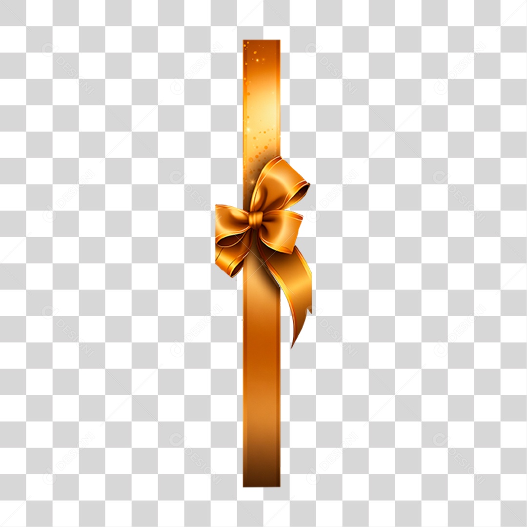 Caixa de Presente Dourada PNG Transparente