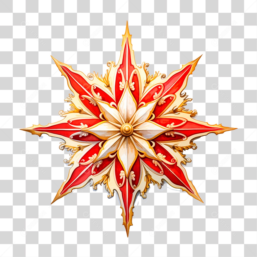 Estrela de Natal Enfeite Natalino PNG Transparente
