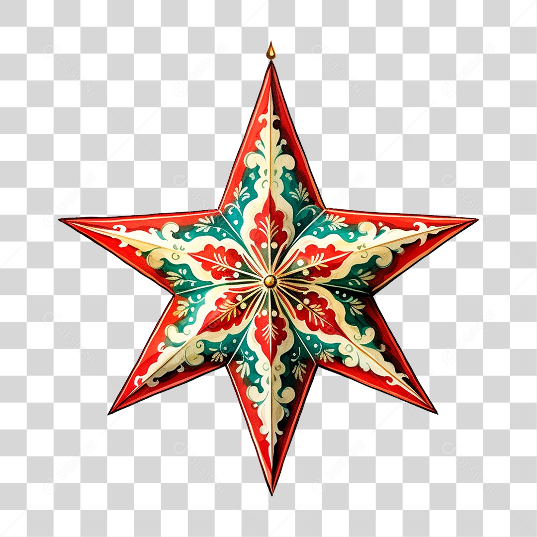 Estrela de Natal Enfeite Natalino PNG Transparente