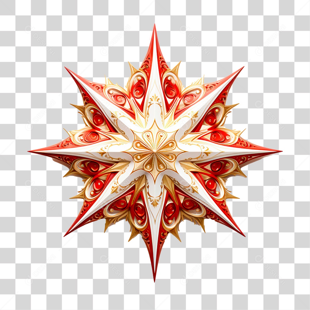 Estrela de Natal Enfeite Natalino PNG Transparente