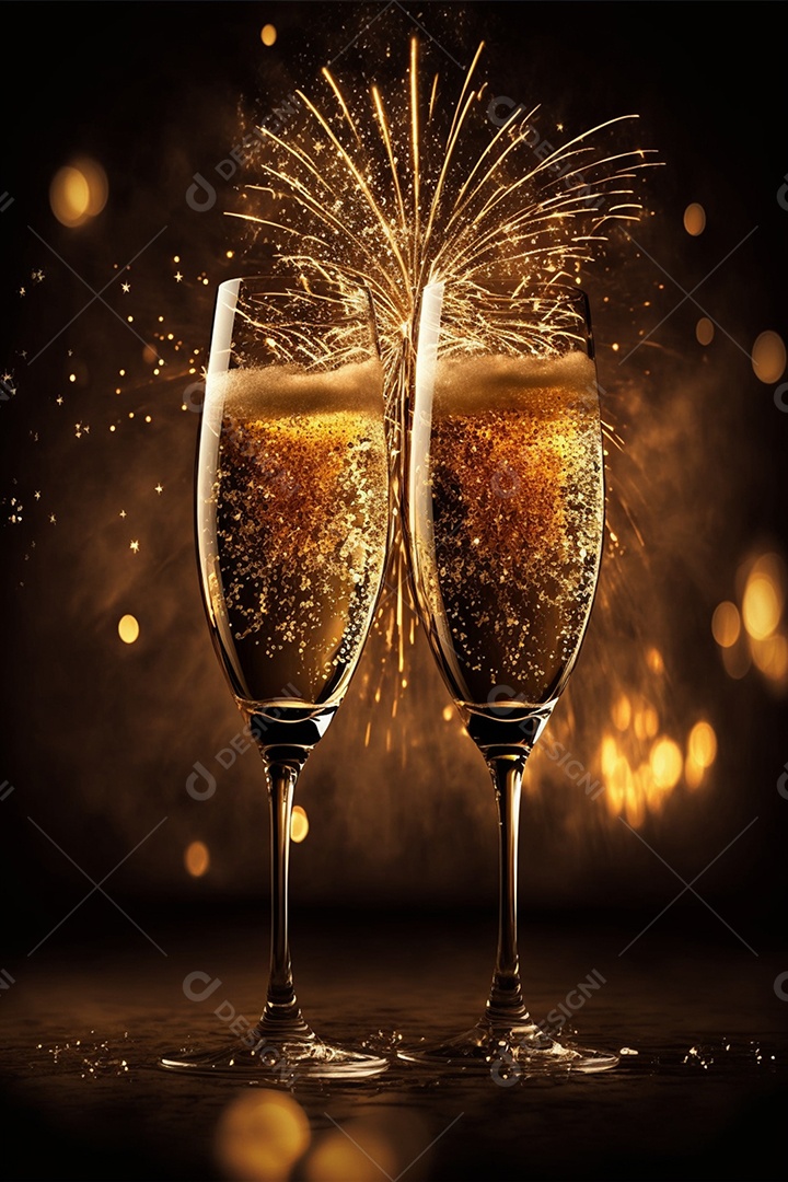 Taças com bebidas espumantes