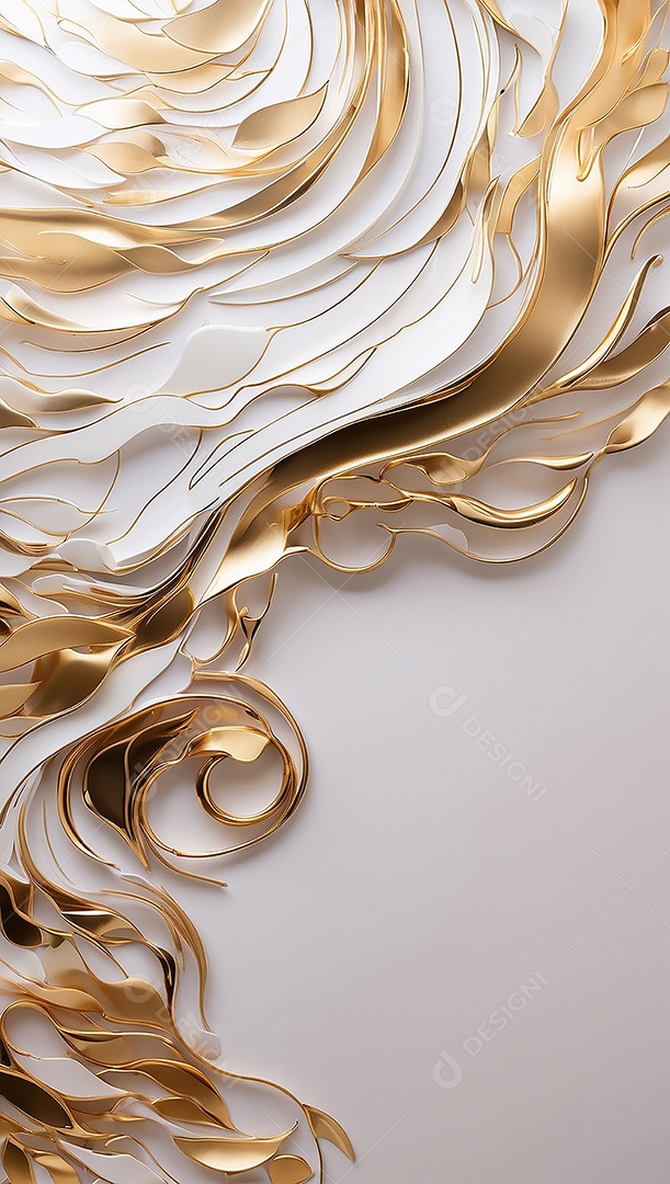 Ondas de ouro branco líquido