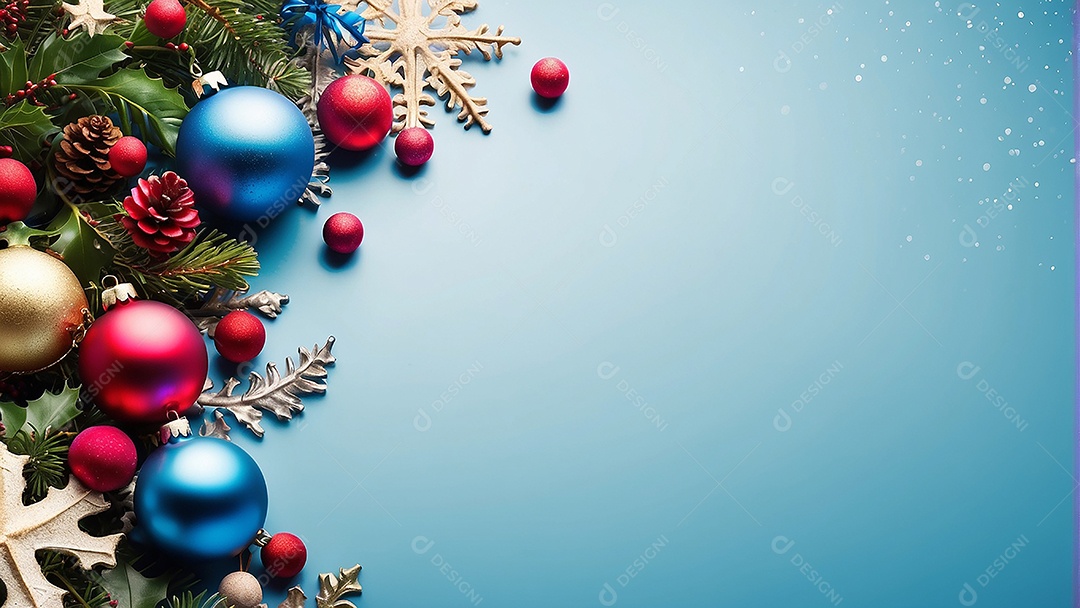 Cenário natalino sobre uma mesa de madeira