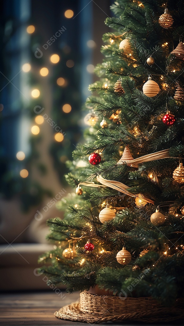 Cenário natalino sobre uma mesa de madeira