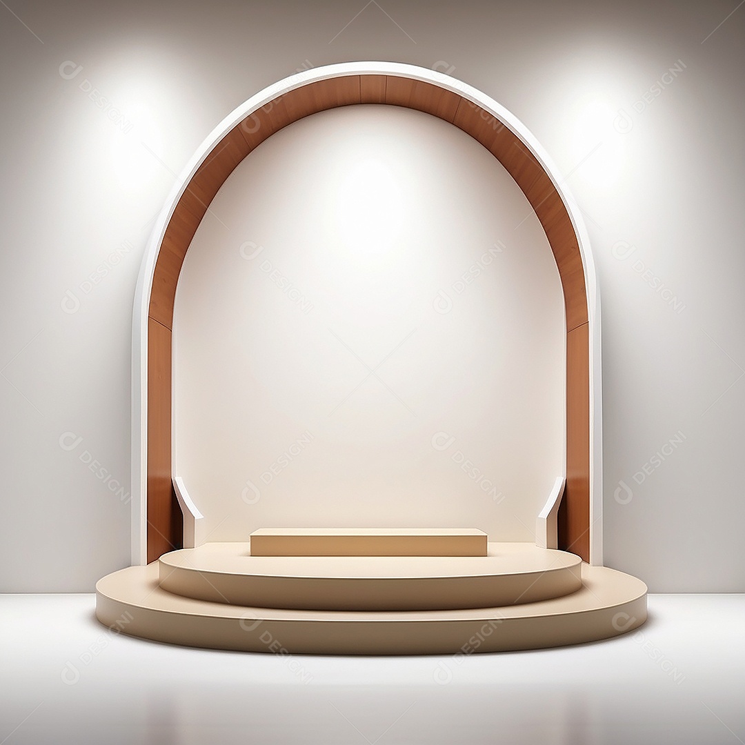 Pódio branco vazio fundo branco