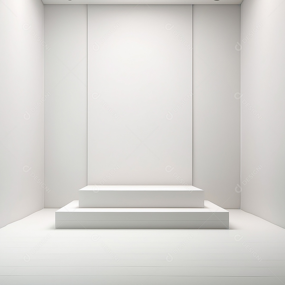 Pódio branco vazio fundo branco