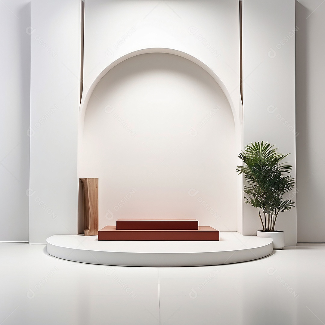 Pódio branco vazio fundo branco