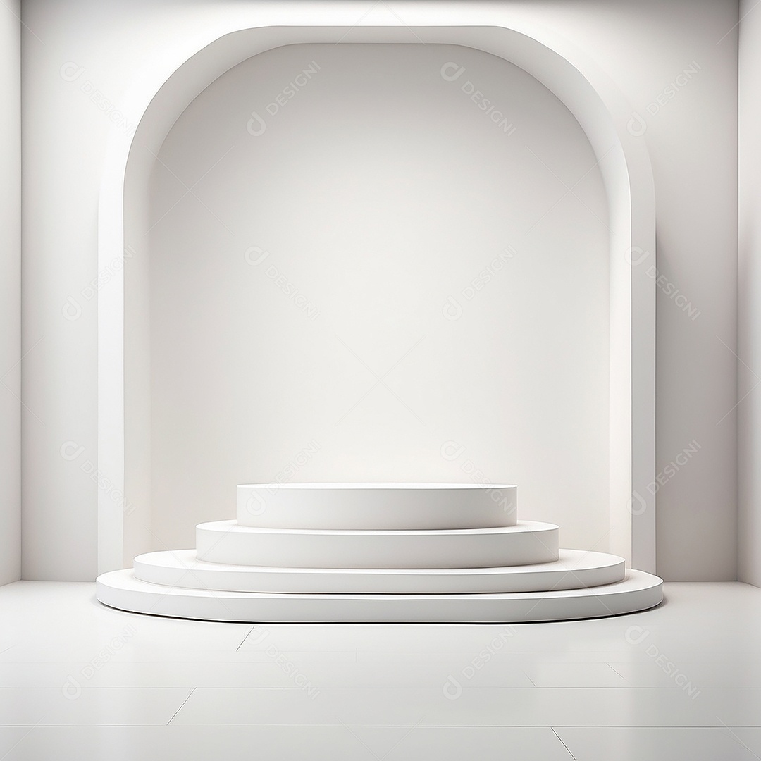 Pódio branco vazio fundo branco