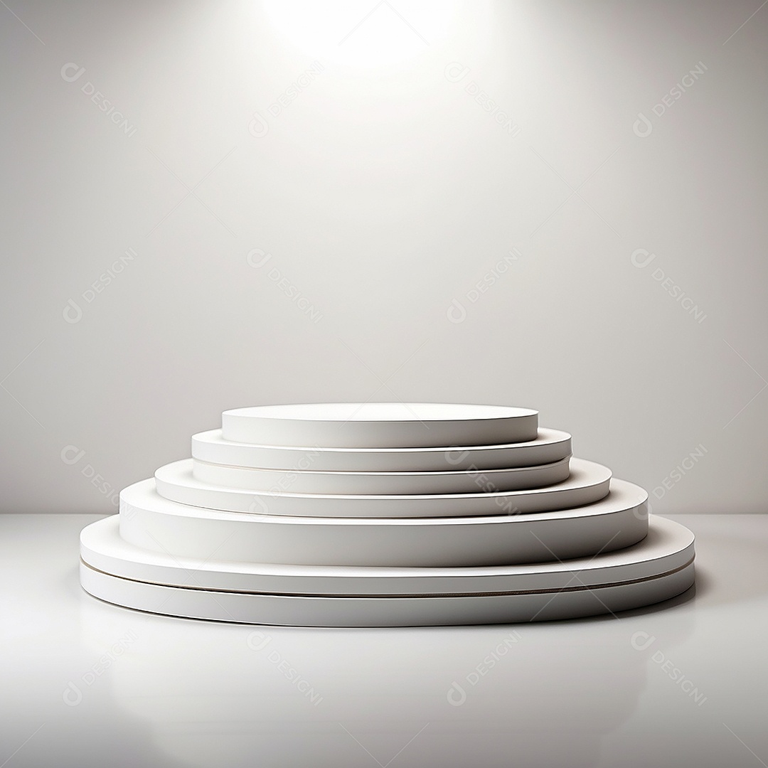 Pódio branco vazio fundo branco