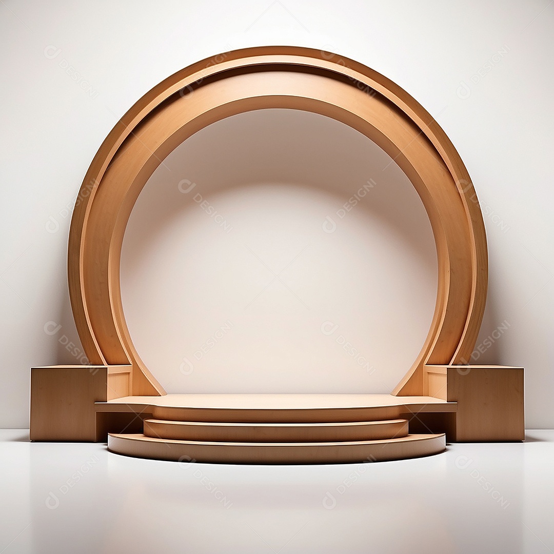 Pódio branco vazio fundo branco