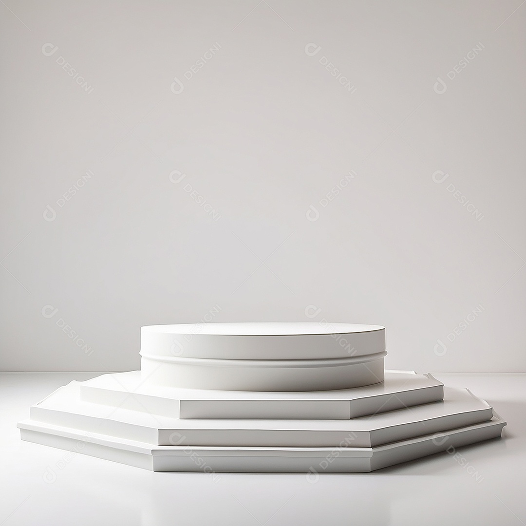 Pódio branco vazio fundo branco