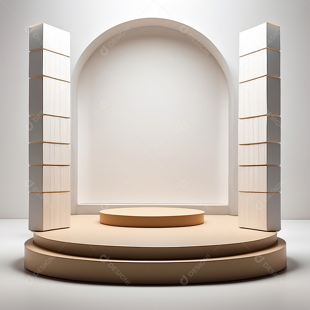 Pódio branco vazio fundo branco
