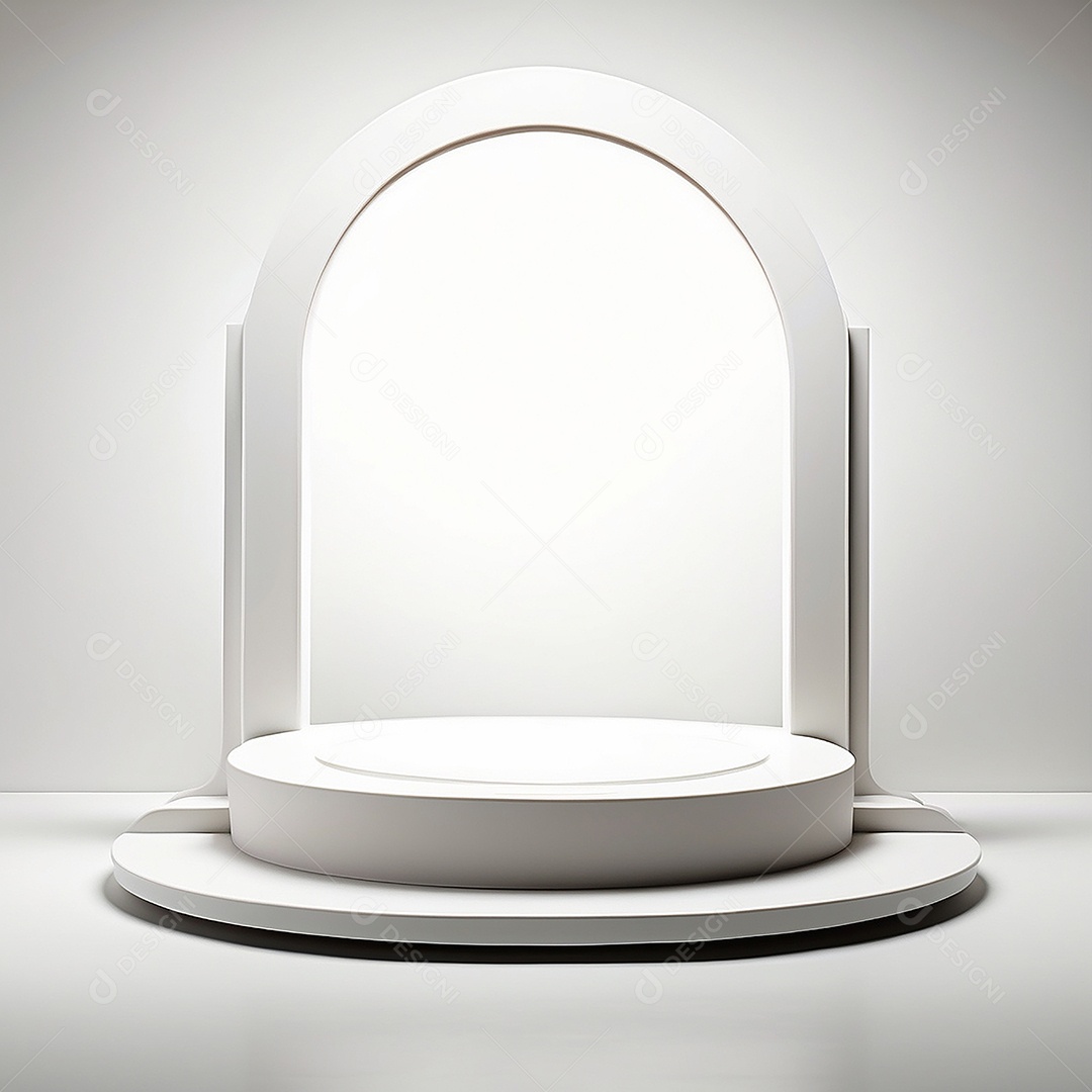 Pódio branco vazio fundo branco