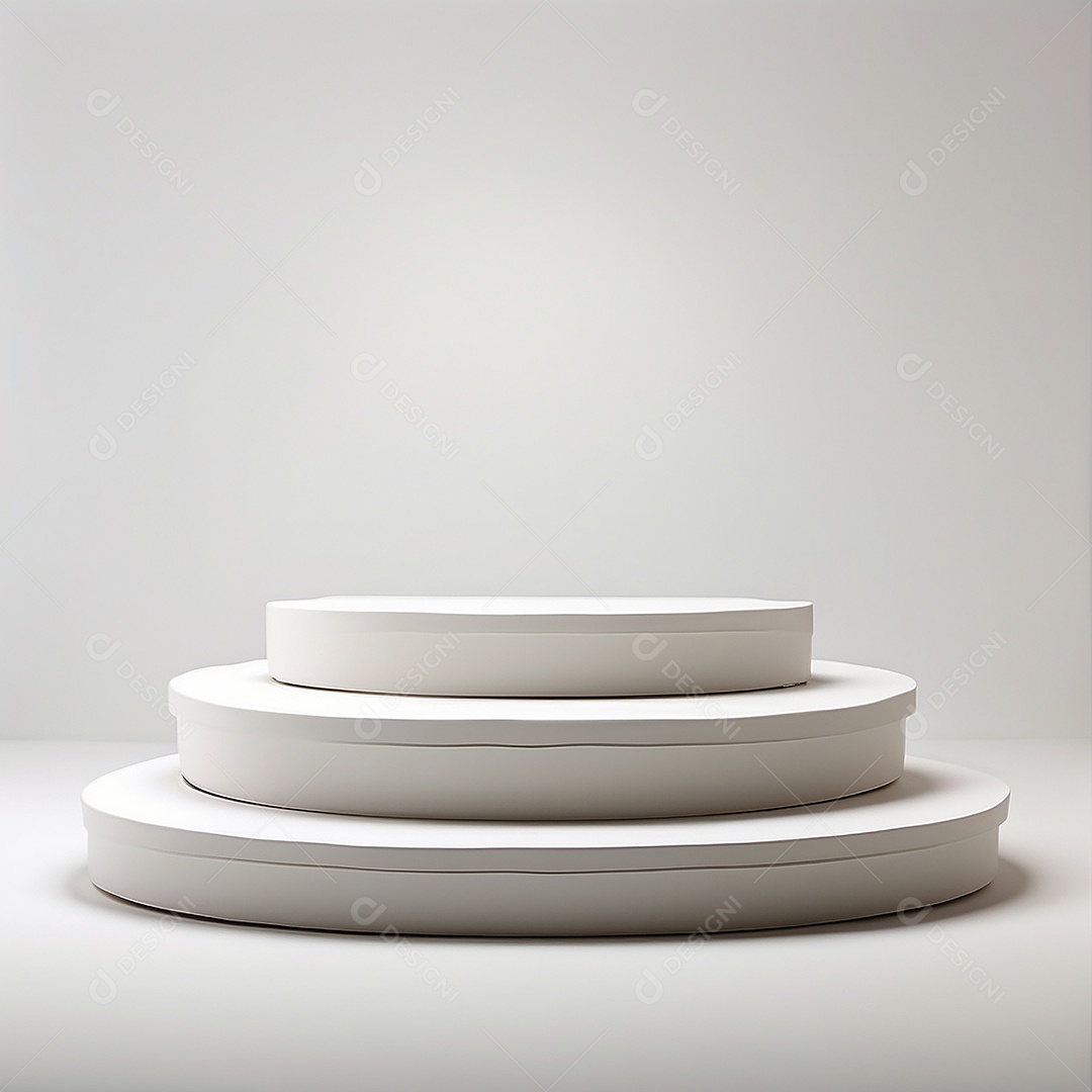 Pódio branco vazio fundo branco