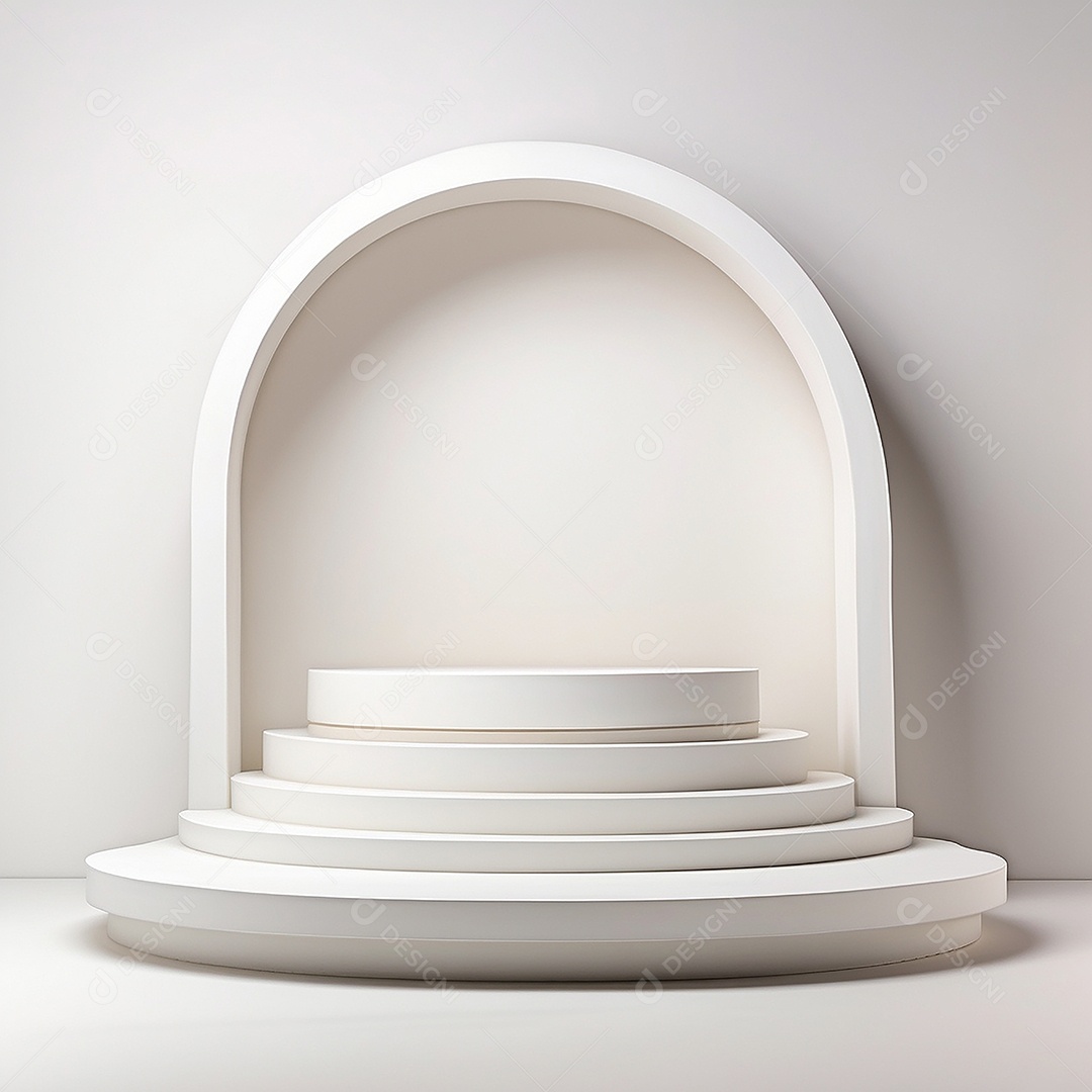 Pódio branco vazio fundo branco