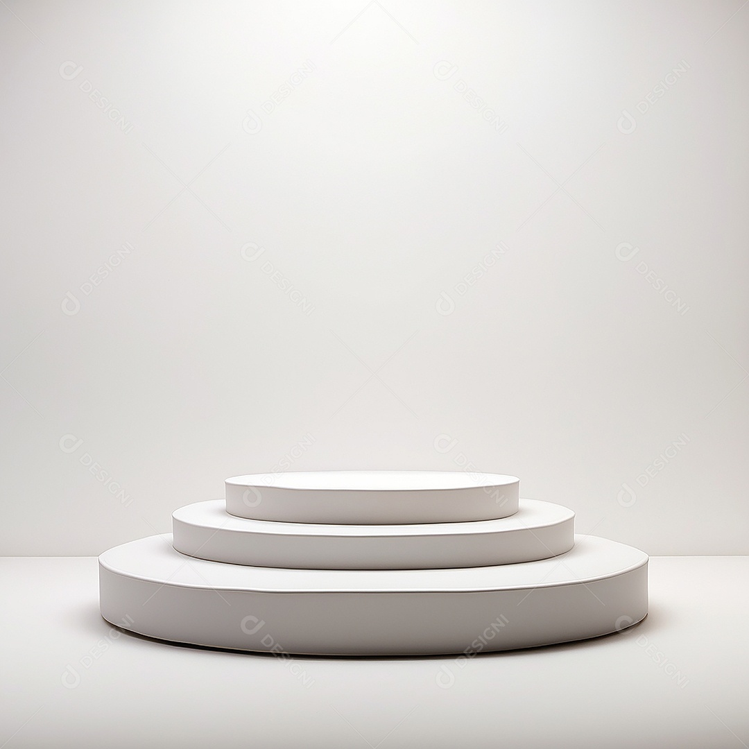 Pódio branco vazio fundo branco