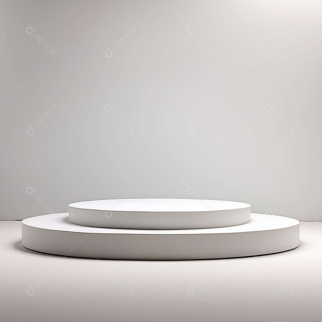 Pódio branco vazio fundo branco
