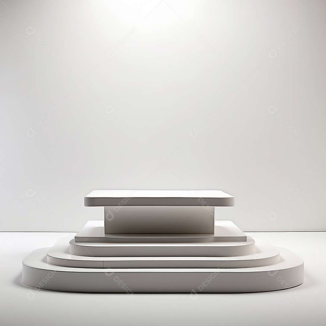 Pódio branco vazio fundo branc