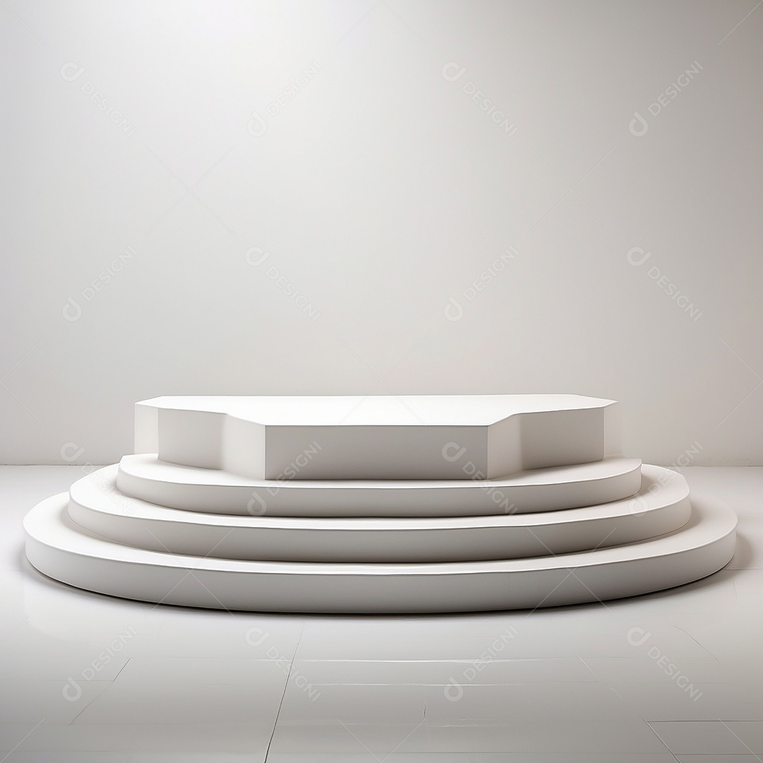 Pódio branco vazio fundo branco