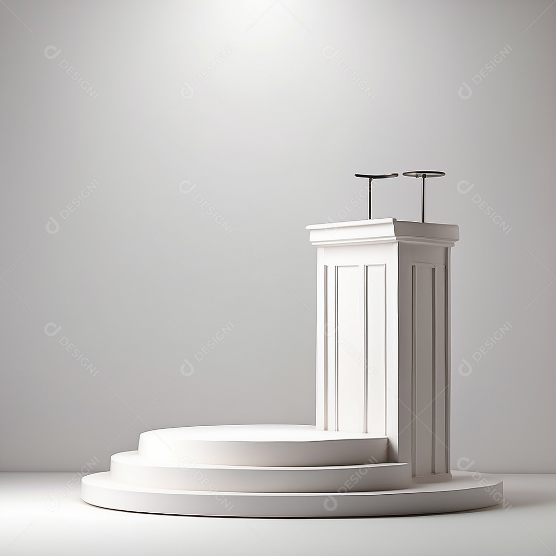 Pódio branco vazio undo branco