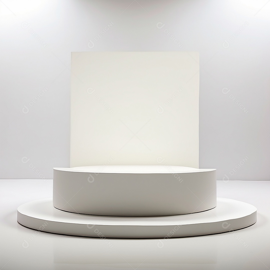 Pódio branco vazio fundo branco