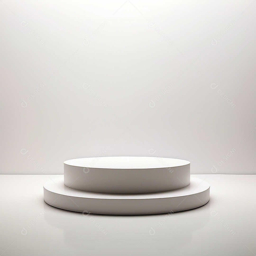 Pódio branco vazio fundo branco