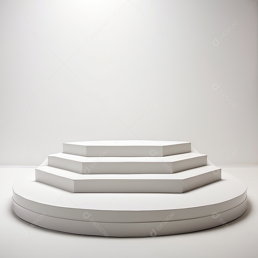 Pódio branco vazio fundo branco