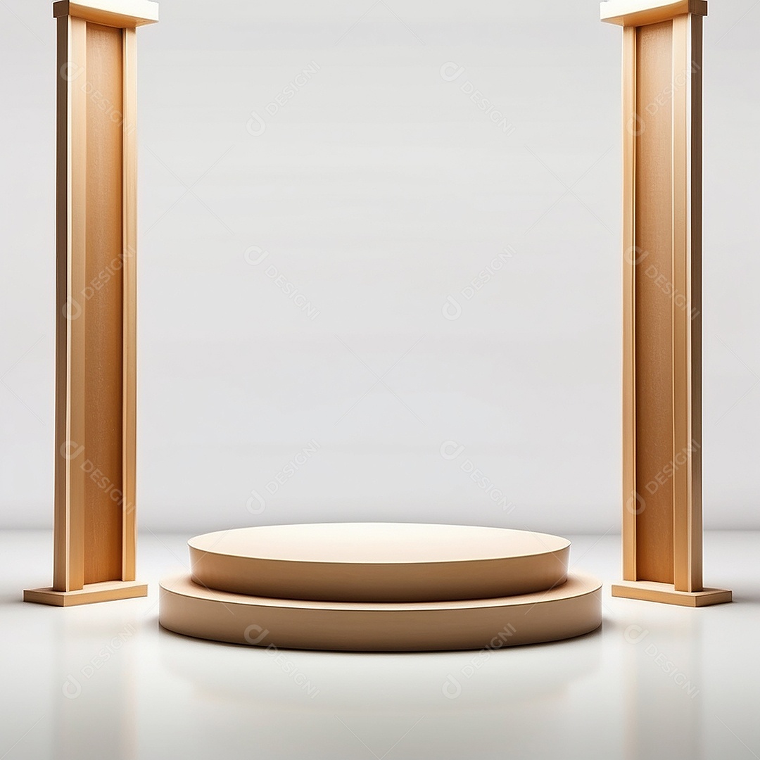 Pódio branco vazio fundo branco