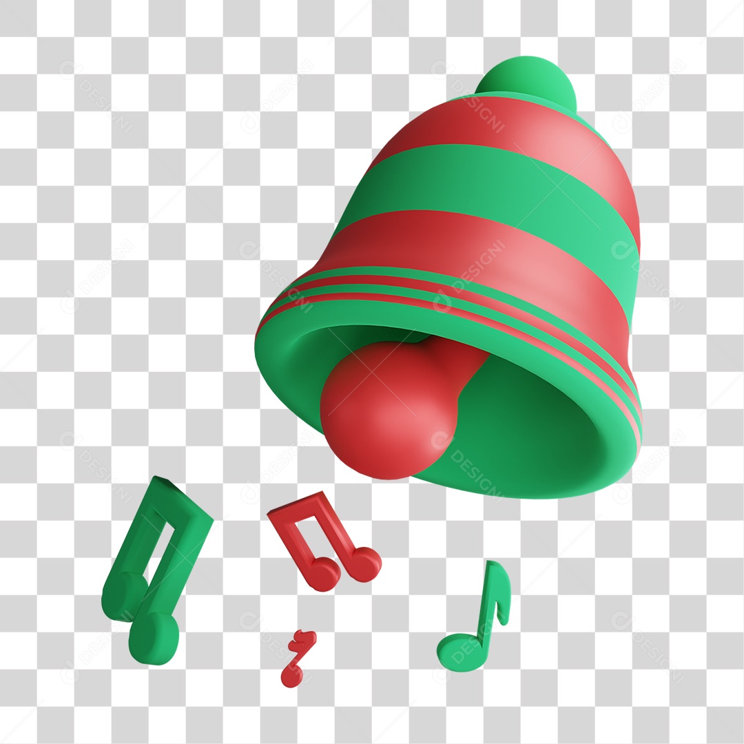 Elemento 3D Sinos Decorações PNG Transparente