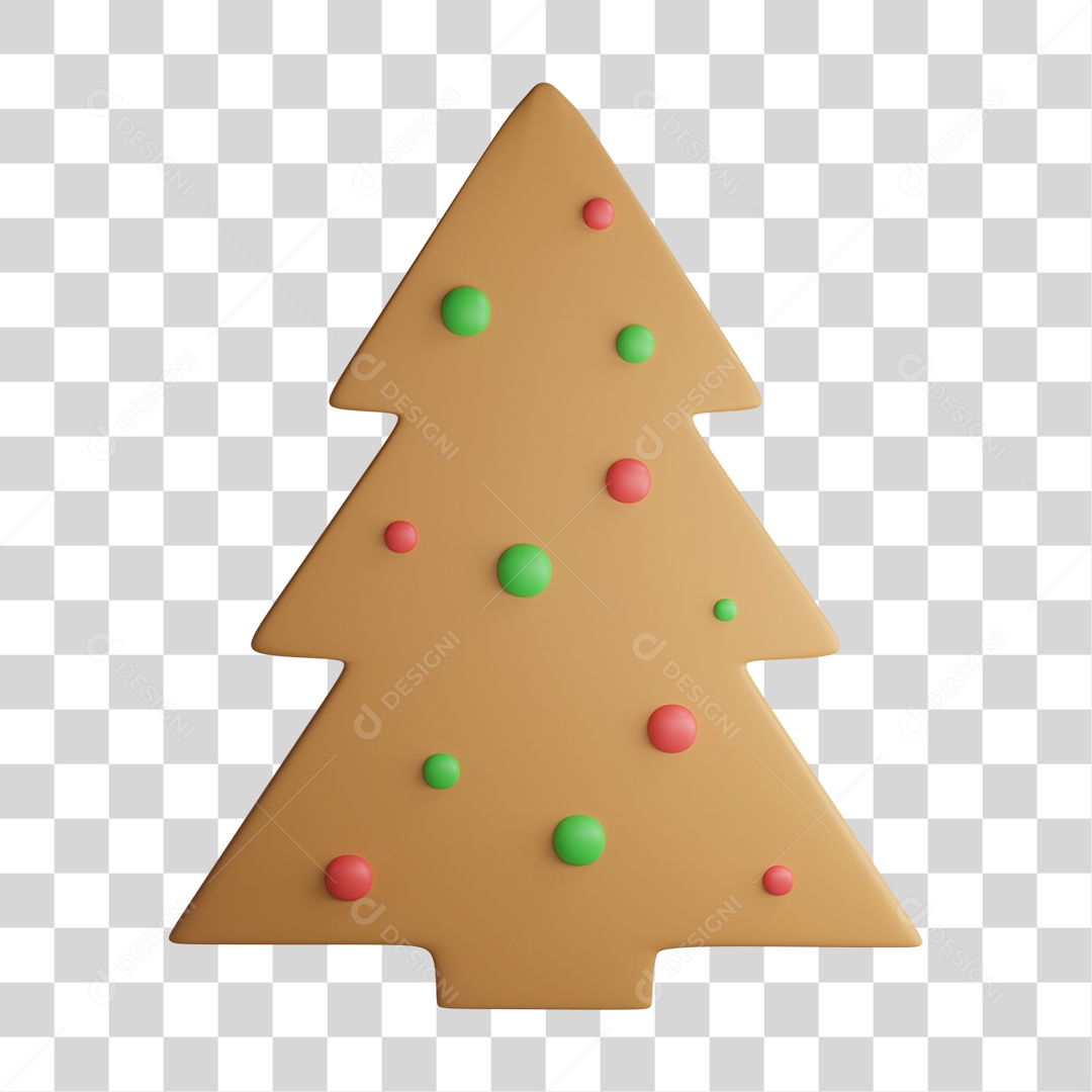 Elemento 3D Árvore de Natal PNG Transparente