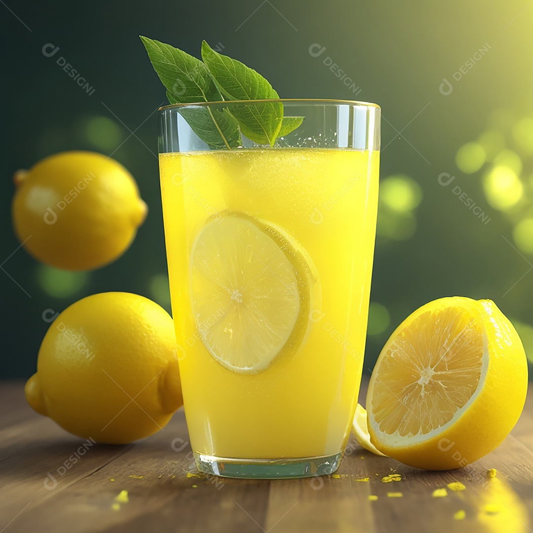 Um close de rodelas de limão fresco