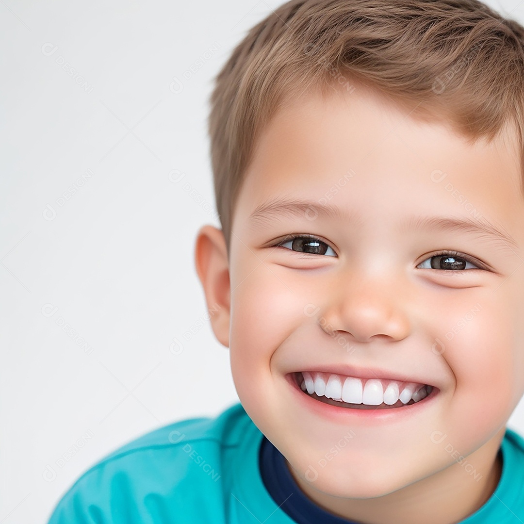 Jovem sorridente mostrando dentes limpos dental