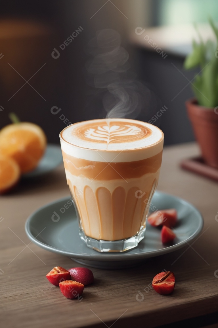 Caneca de café sobre uma mesa de padaria