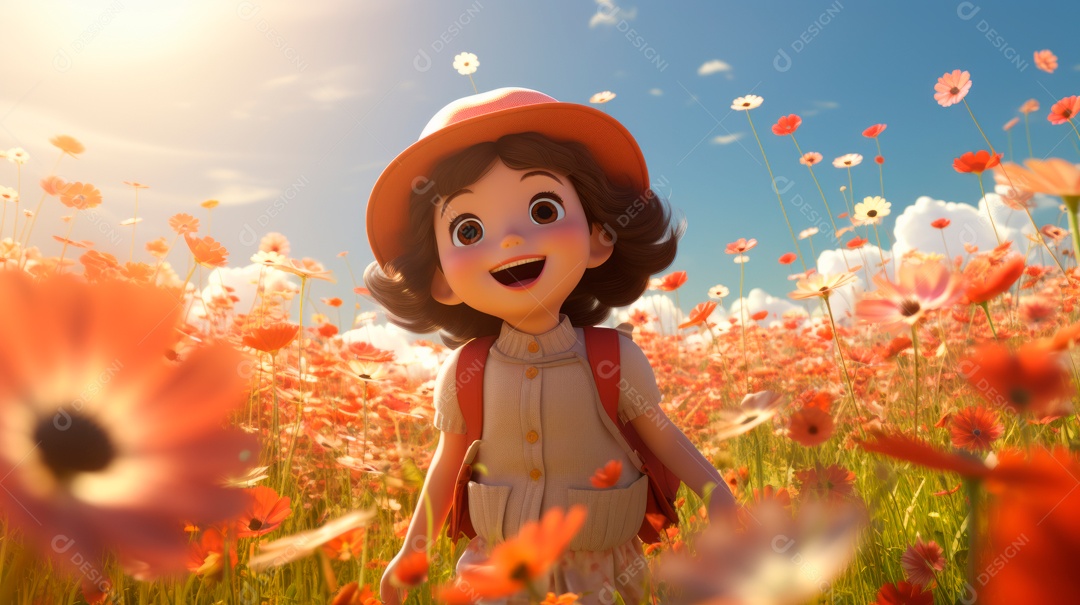 Primavera, a chave das boas festas 20 de março Desenho 3D Generative AI.