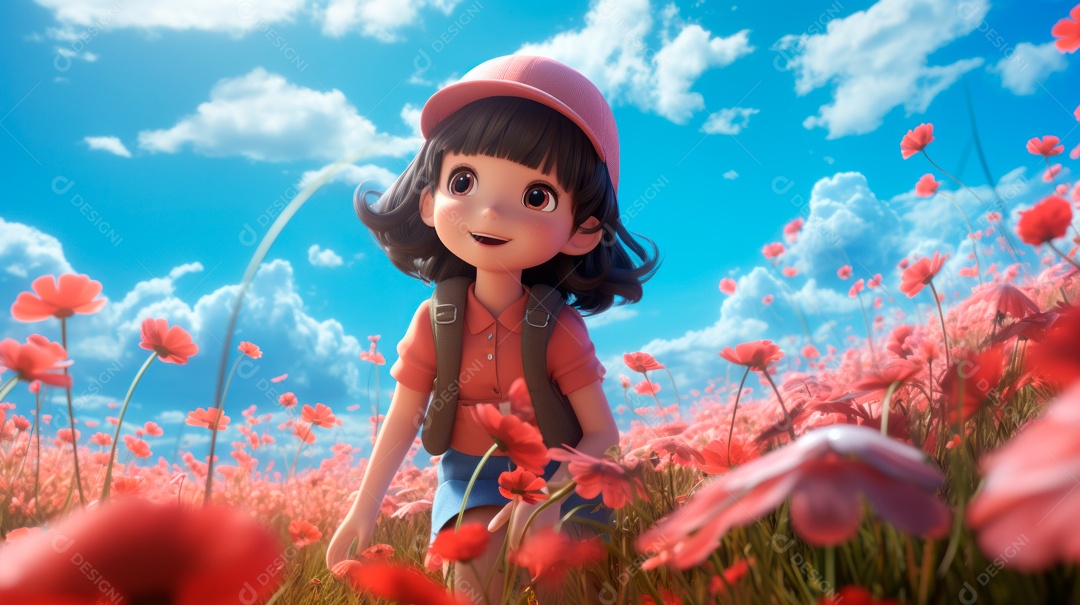 Primavera, a chave das boas festas 20 de março Desenho 3D Generative AI.