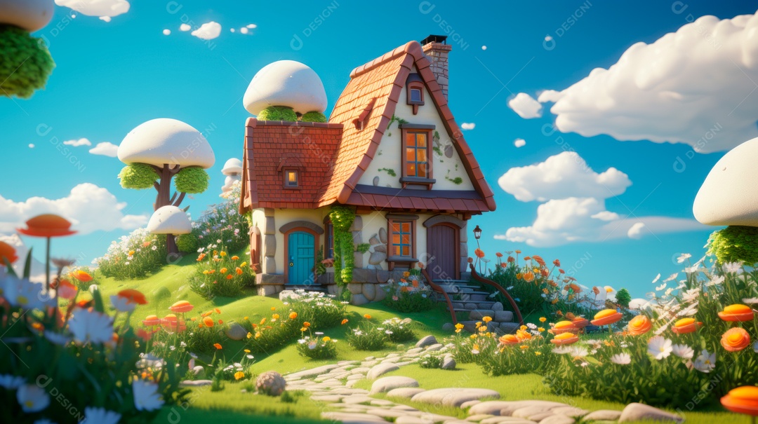 Primavera, a chave das boas festas 20 de março Desenho 3D Generative AI.