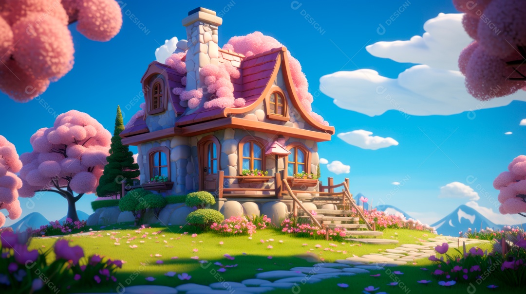 Primavera, a chave das boas festas 20 de março Desenho 3D Generative AI.