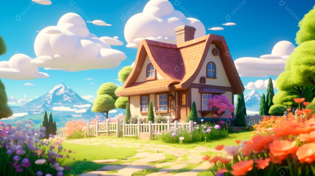 Primavera, a chave das boas festas 20 de março Desenho 3D Generative AI.