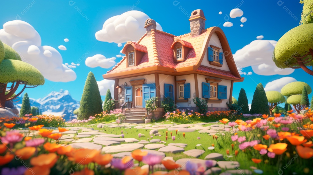 Primavera, a chave das boas festas 20 de março Desenho 3D Generative AI.