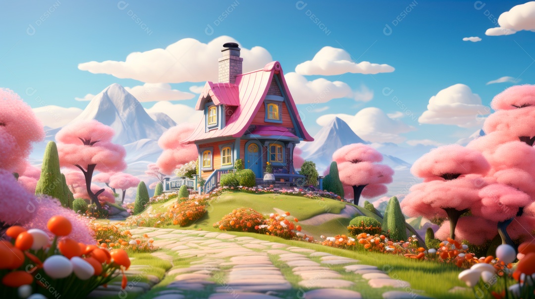 Primavera, a chave das boas festas 20 de março Desenho 3D Generative AI.