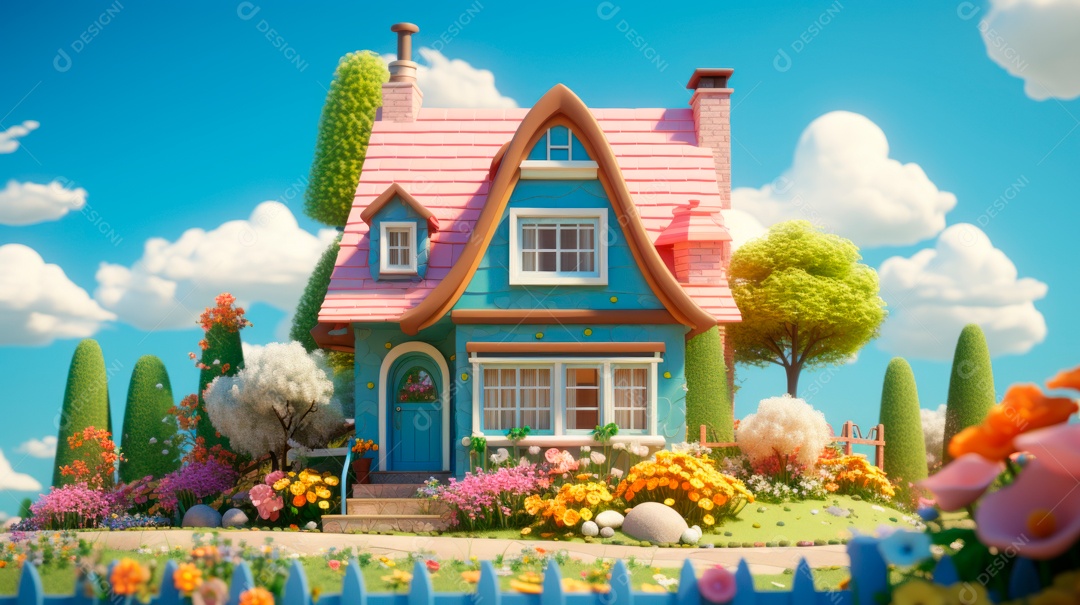 Primavera, a chave das boas festas 20 de março Desenho 3D Generative AI.