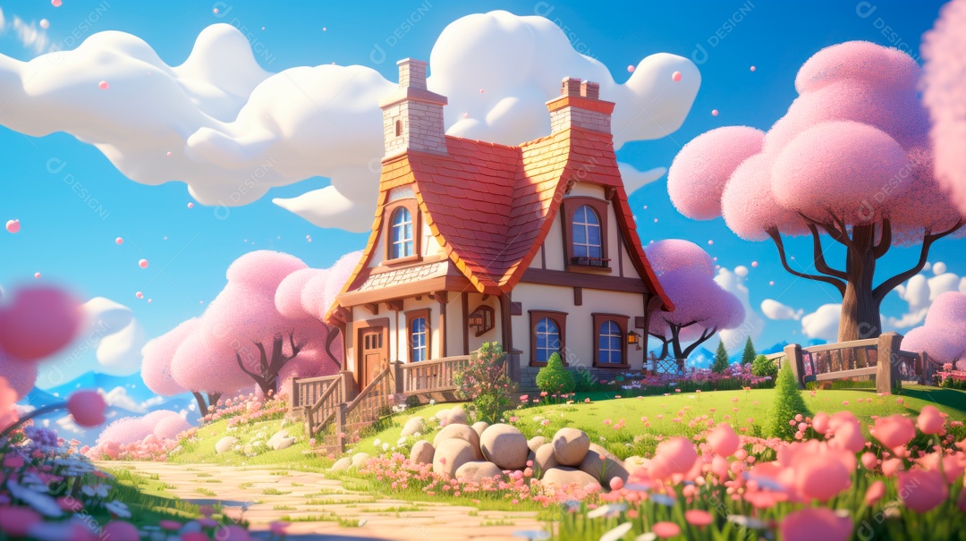 Primavera, a chave das boas festas 20 de março Desenho 3D Generative AI.