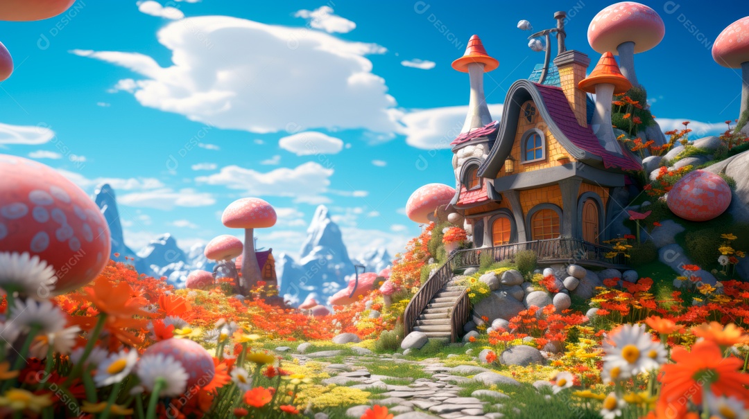 Primavera, a chave das boas festas 20 de março Desenho 3D Generative AI.