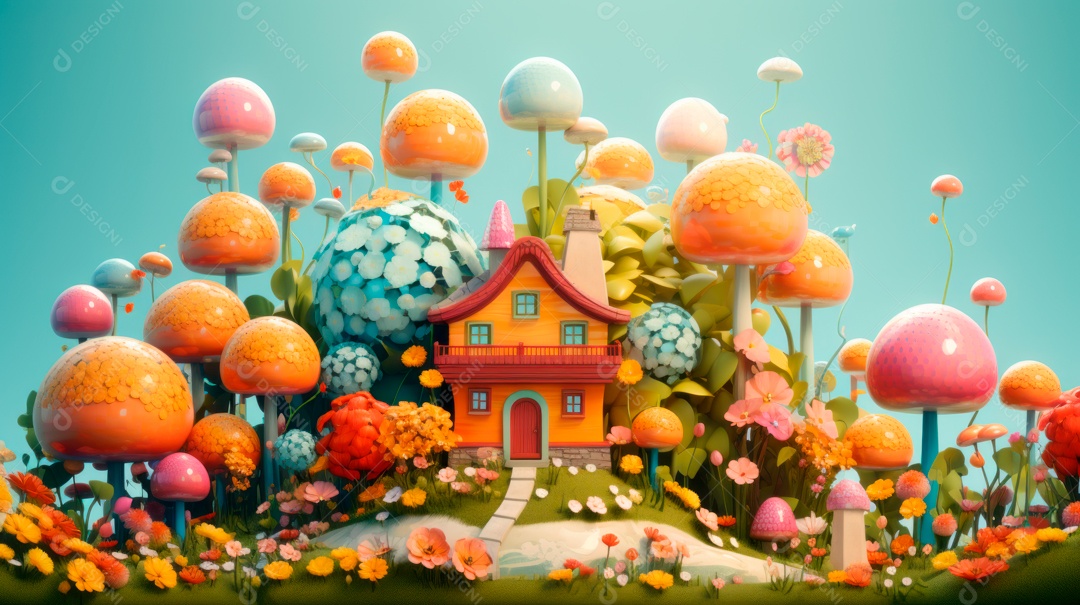 Primavera, a chave das boas festas 20 de março Desenho 3D Generative AI.