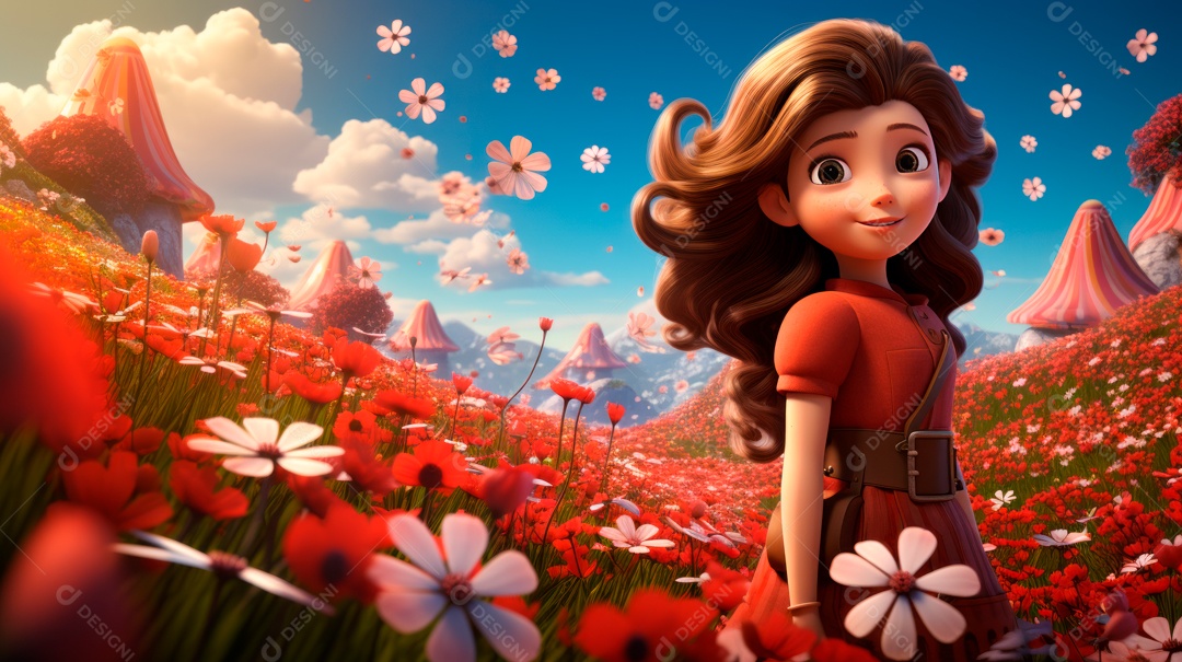 Primavera, a chave das boas festas 20 de março Desenho 3D Generative AI.