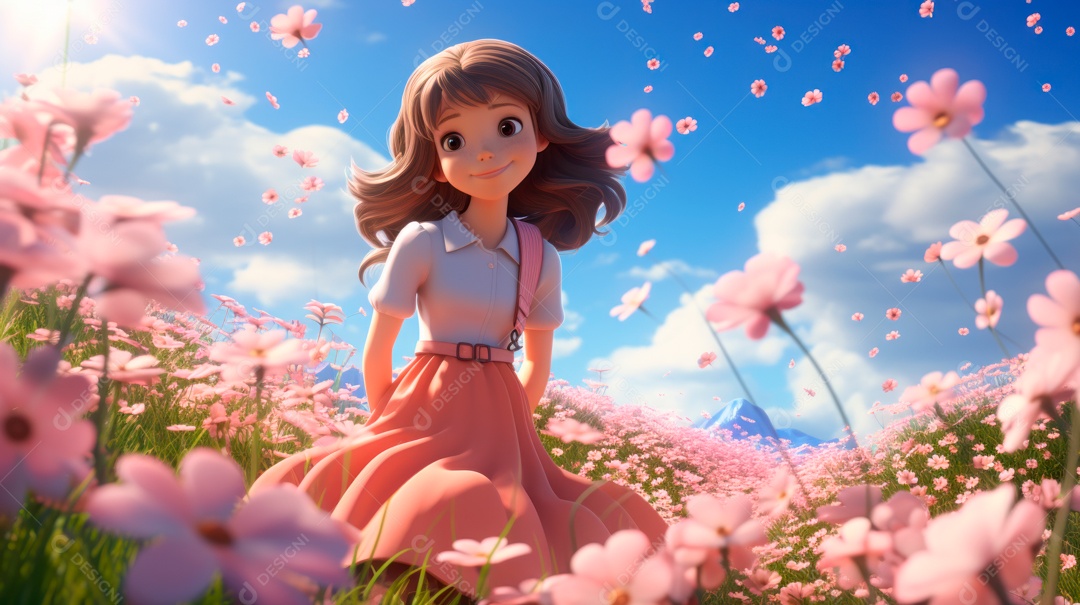 Primavera, a chave das boas festas 20 de março Desenho 3D Generative AI.